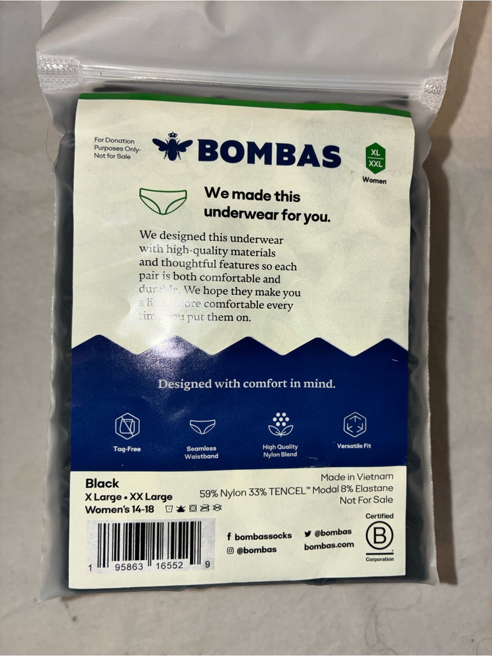 Bombas Women's Underwear - Black (8 lot)